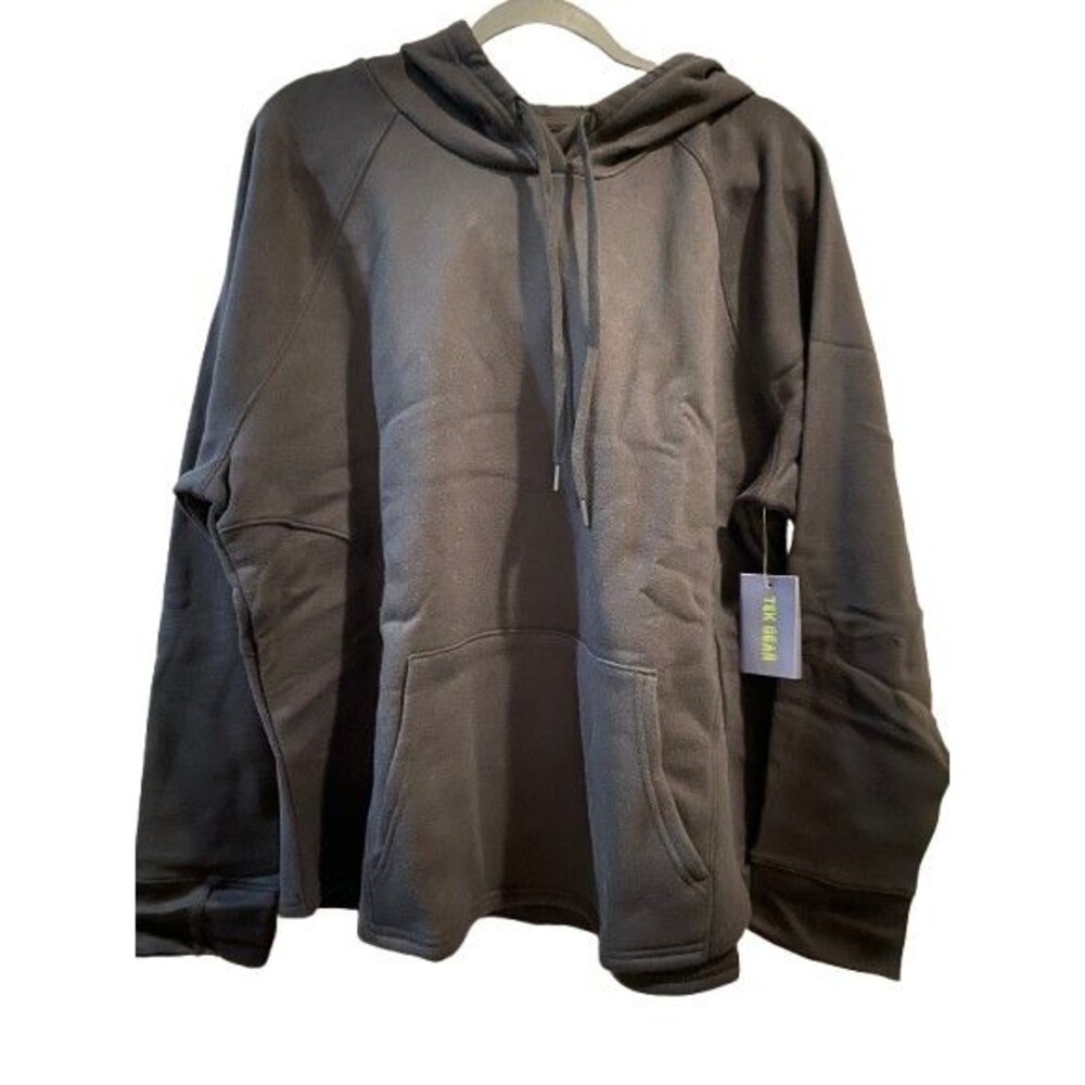 Women's 2X Tek Gear Ultrasoft Fleece Hoodie Black w/ Pockets Cotton/Polyester